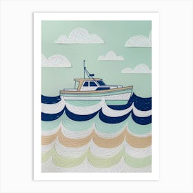 Boat In The Sea Art Print