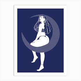 Moon Blue Art Print