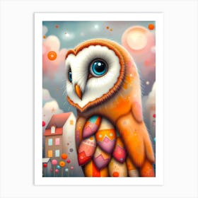 Hootie the Happy Owl Art Print