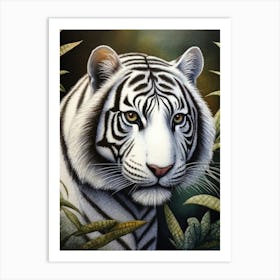 White Tiger in Nature Art Print