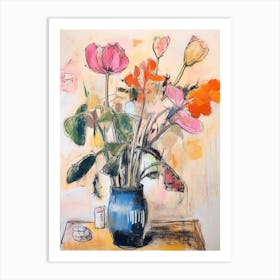 Flower Painting Fauvist Style Cyclamen 2 Art Print