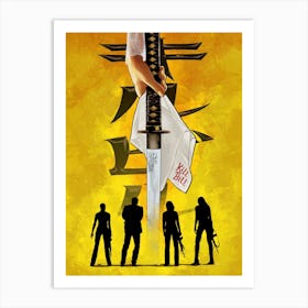 Kll Bll Tarantino silhouettes Art Print