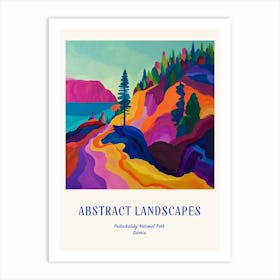 Colourful Abstract Pribaikalsky National Park Siberia 3 Poster Blue Art Print