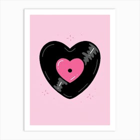 Vinyl Record Heart Art Print