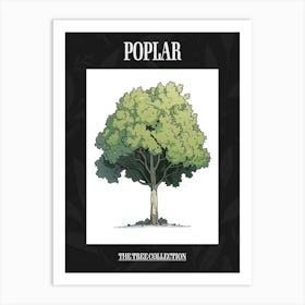 Poplar Tree Pixel Illustration 2 Poster Art Print