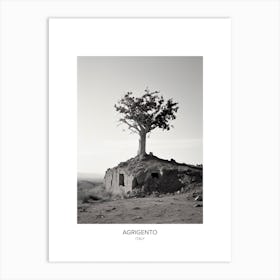 Poster Of Agrigento, Italy, Black And White Photo 2 Art Print