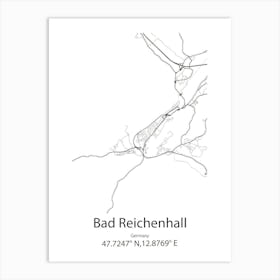 Bad Reichenhall,Germany Minimalist Map Art Print