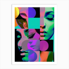 Fashion, faces, abstract, "Needing Someone" Art Print