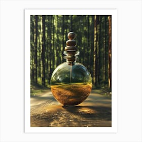 Perfume Bottle In The Forest Art Print