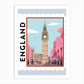 England Travel Stamp Poster Art Print