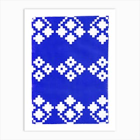 Geometric Pattern Blue Art Print