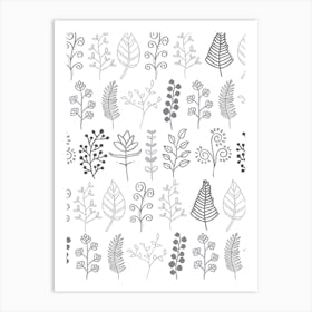 Botanical Grey Art Print