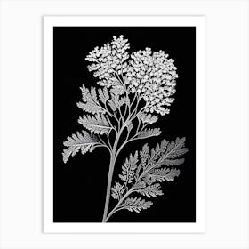 Yarrow Leaf Linocut 5 Art Print