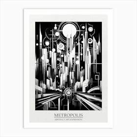 Metropolis Abstract Black And White 6 Poster Art Print