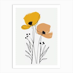 Lagos Flower Market Boho Minimalist Style 1 Art Print