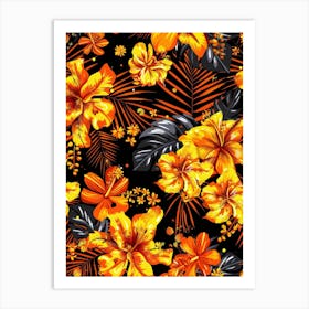 Hawaiian Floral Pattern Art Print