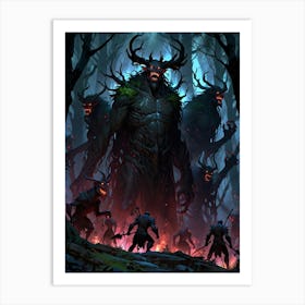 Demons In The Forest 3 Art Print