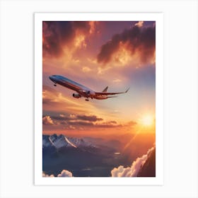 Airplane Flying In The Sky - Reimagined 2 Art Print
