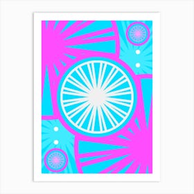 Geometric Glyph in White and Bubblegum Pink and Candy Blue n.0062 Art Print