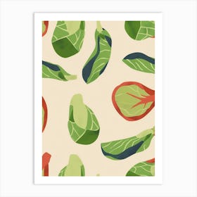 Brussel Sprouts Pattern Illustration 2 Art Print