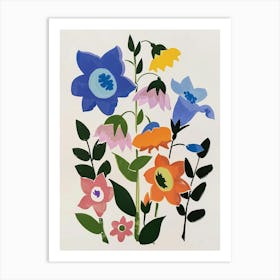 Painted Florals Canterbury Bells 1 Art Print