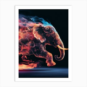 Elephant In Flames Art Print