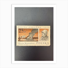 Poland Stamp Art Print