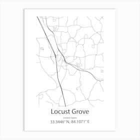 Locust Grove,United States Minimalist Map Art Print