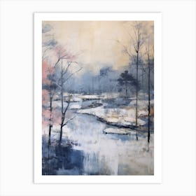 Winter City Park Painting Royal Park Kyoto 2 Art Print