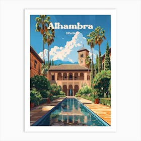 Alhambra Spain Islamic Travel Art Art Print