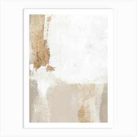 Beige Gold Abstract Painting 3 Art Print
