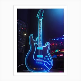 Neon Guitar 1 Art Print