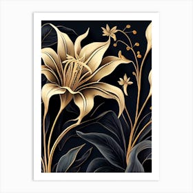 Elegant Black and Gold Vintage 1 Art Print