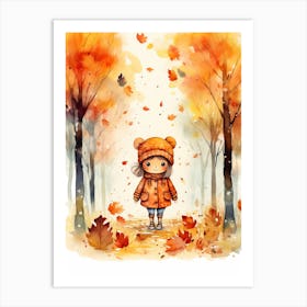 Cute Autumn Fall Scene 46 Art Print