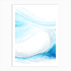 Blue Ocean Wave Watercolor Vertical Composition 101 Art Print