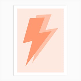 Peach Double Lightning Bolt Art Print