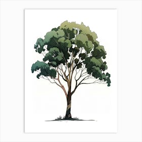 Eucalyptus Tree Pixel Illustration 1 Art Print