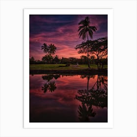 Sunset At The Golf Course Art Print