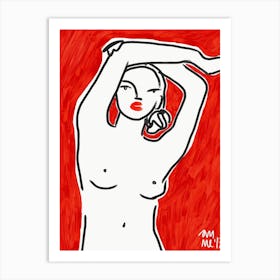 Red Nude Art Print