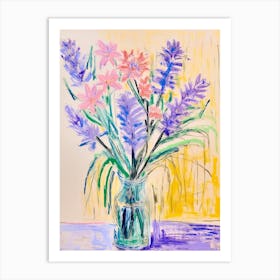 Flower Painting Fauvist Style Lavender 2 Art Print