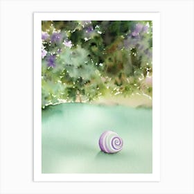 Violet Seat Snail Storybook Watercolour Art Print