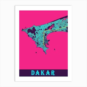 Dakar Map Poster 1 Art Print