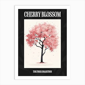 Cherry Blossom Tree Pixel Illustration 2 Poster Art Print