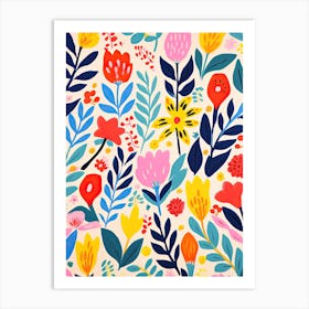 Flowers 38, Matisse style, Floral texture Art Print