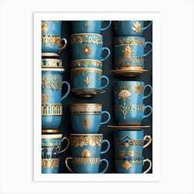 Teacups And Saucers Art Print