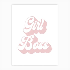 Girl Boss Retro Font Art Print
