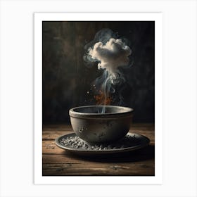 Steam Rising From A Coffee Cup Art Print