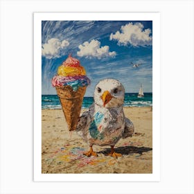 Ice Cream Seagull Art Print