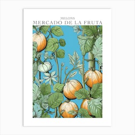 Mercado De La Fruta Melons Illustration 1 Poster Art Print