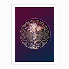 Abstract Geometric Mosaic Fire Lily Botanical Illustration n.0071 Art Print